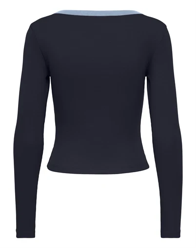 Only - ONLVal Contrast Langærmet Trøje - Night Sky/Cashmere